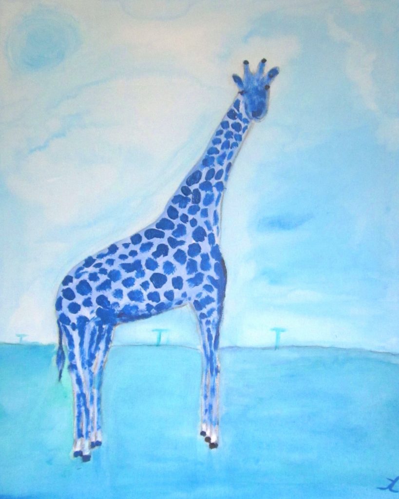 Blaue Giraffe